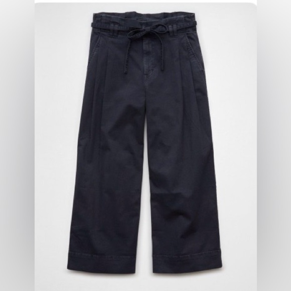 American Eagle Stretch Paperbag Wide-leg Crop Pant